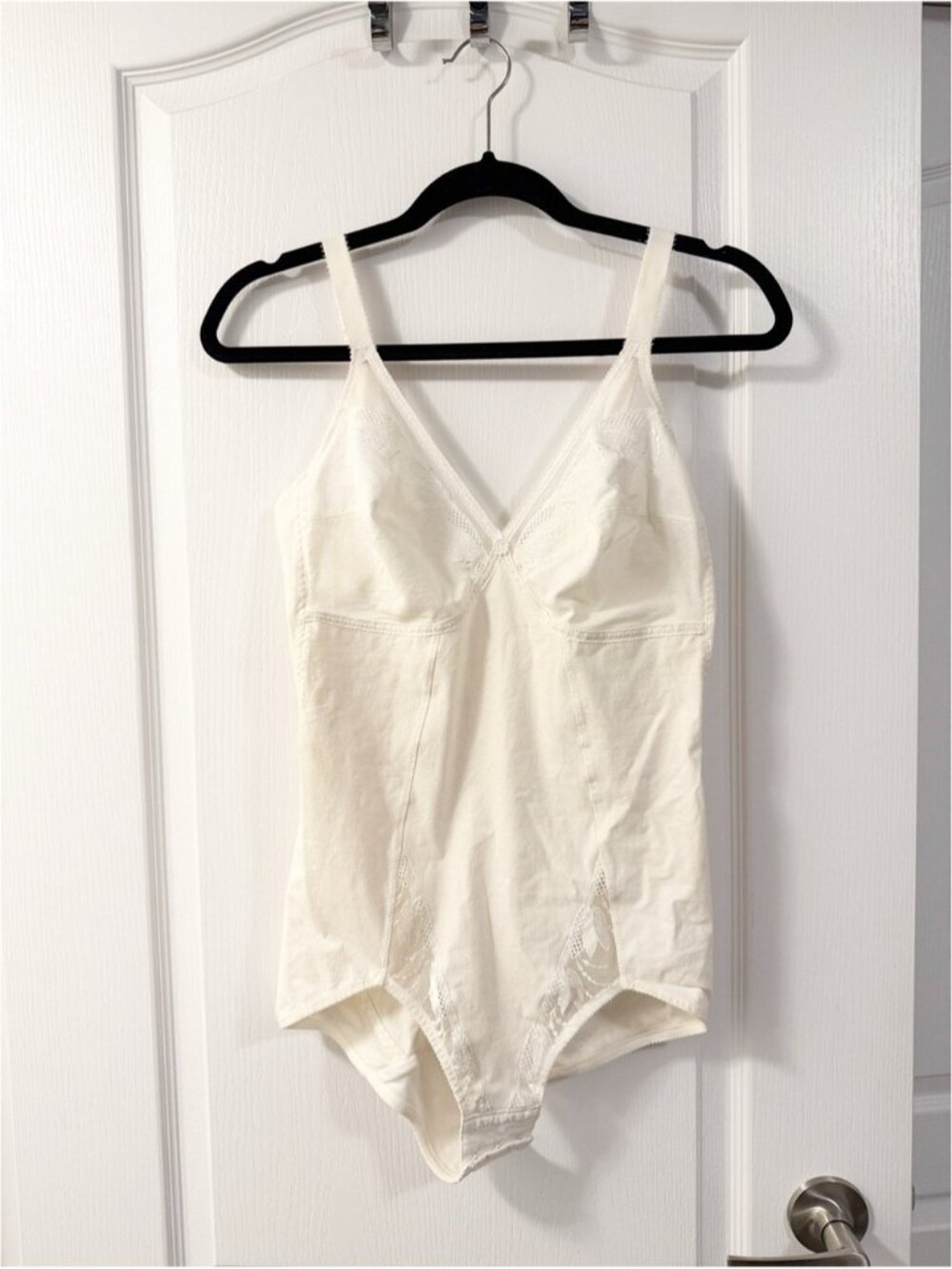 Vintage Playtex Shapewear Bodysuit Size 38 C 90s 80s Coquette Neutral Intimates